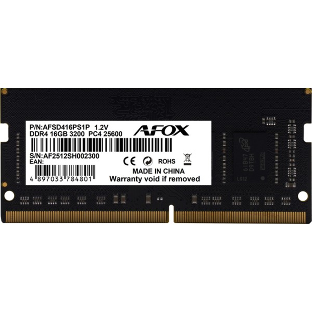 AFOX 16GB DDR4 3200MHZ CL22 NOTEBOOK BELLEK / VALUE AFSD416PS1P