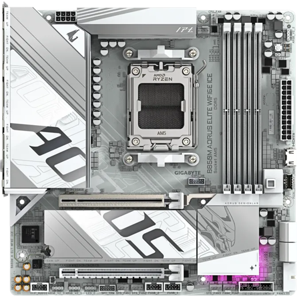 GIGABYTE B850M AORUS ELITE WIFI6E ICE WIFI6E DDR5 HDMI-DP PCIE 5.0 AM5 mATX BEYAZ