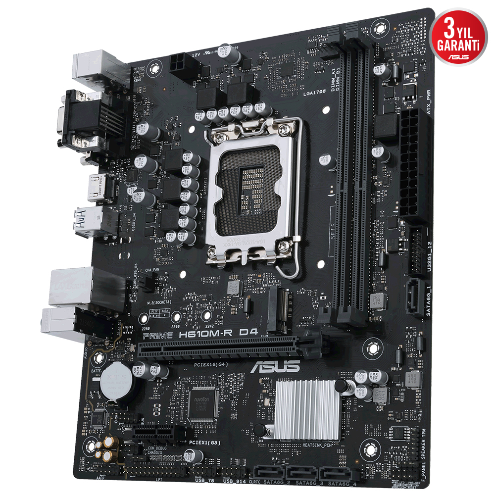 ASUS PRIME H610M-R D4-SI DDR4 DVI-HDMI PCIE 4.0 1700p mATX