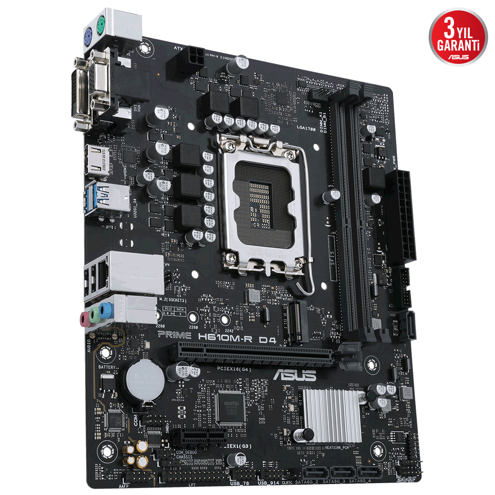 ASUS PRIME H610M-R D4-SI DDR4 DVI-HDMI PCIE 4.0 1700p mATX