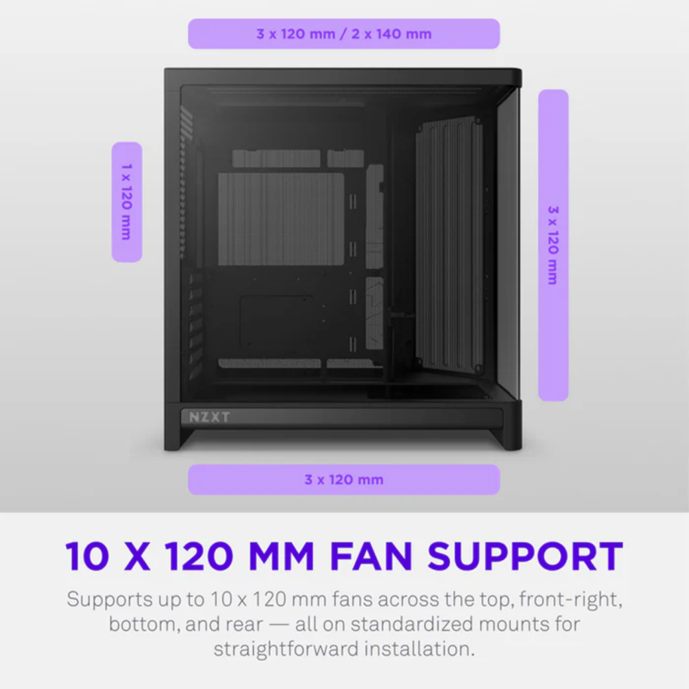 NZXT H6 RGB+ CC-H62FB-P1 Dual-Chamber Gaming Mid-Tower PC Kasası