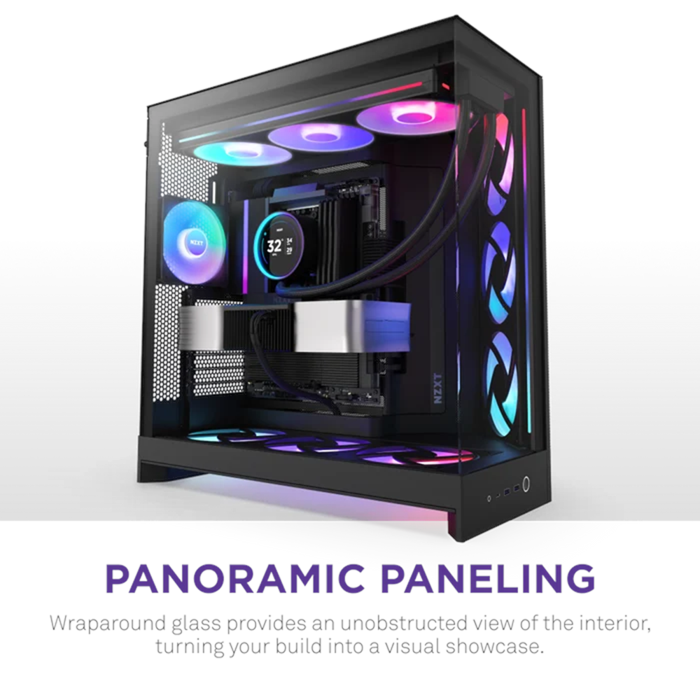 NZXT H9 FLOW RGB 2025 CM-H92FB-R1 Dual Chamber Gaming EATX PC Kasası