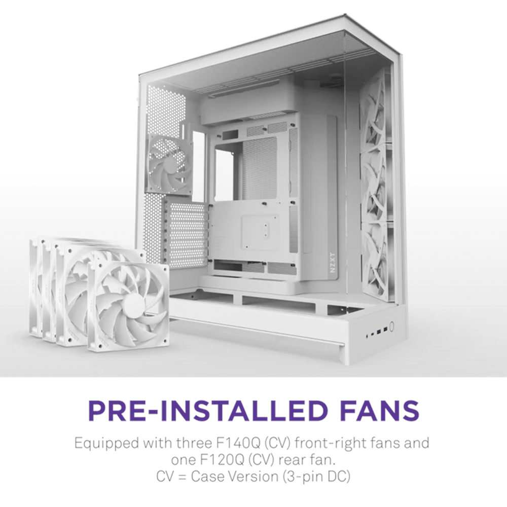 NZXT H9 FLOW 2025 CM-H92FW-01 Gaming Mid-Tower PC Kasası Beyaz