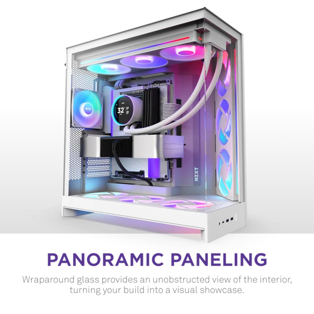 NZXT H9 FLOW RGB 2025 ARGB CM-H92FW-P1 Gaming Mid-Tower PC Kasası Beyaz