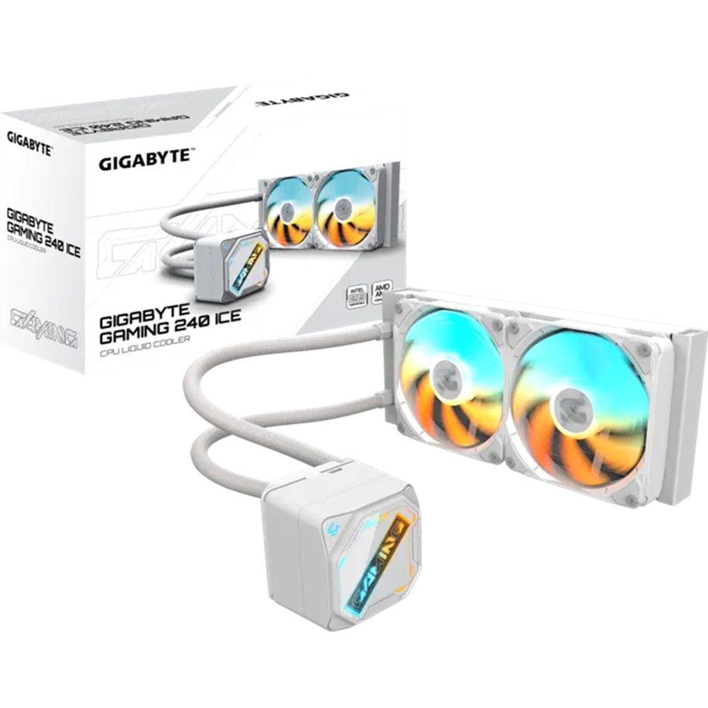 GIGABYTE 240MM GP-GIGABYTE GME 240 ICE ARGB AM5-1851p Sıvı Soğutmalı İşlemci Fanı Beyaz