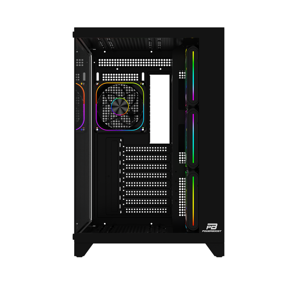 POWERBOOST 750W 80+ BRONZE PB-C9025B 4-RGB Fanlı SeaView Gaming Mid-Tower PC Kasası