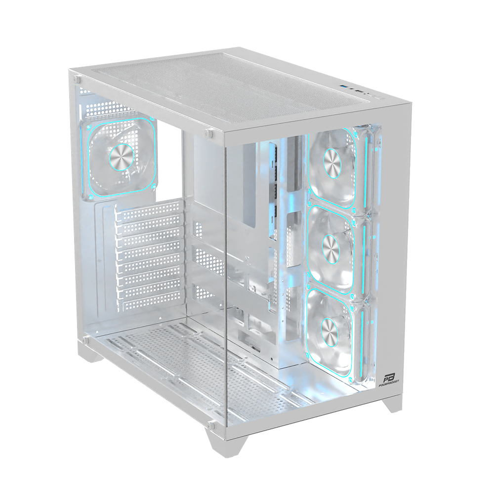 POWERBOOST 750W 80+ BRONZE PB-C9025W 4-ARGB Fanlı Gaming Mid-Tower PC Kasası Beyaz