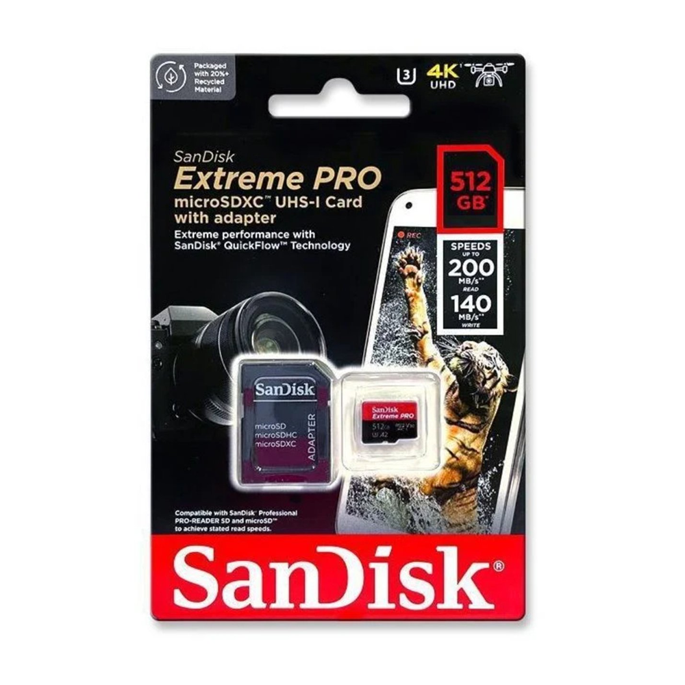 SANDISK 512GB EXTREME PRO SDSQXCD-512G-GN6MA A2 200MB/s MicroSD Hafıza Kartı