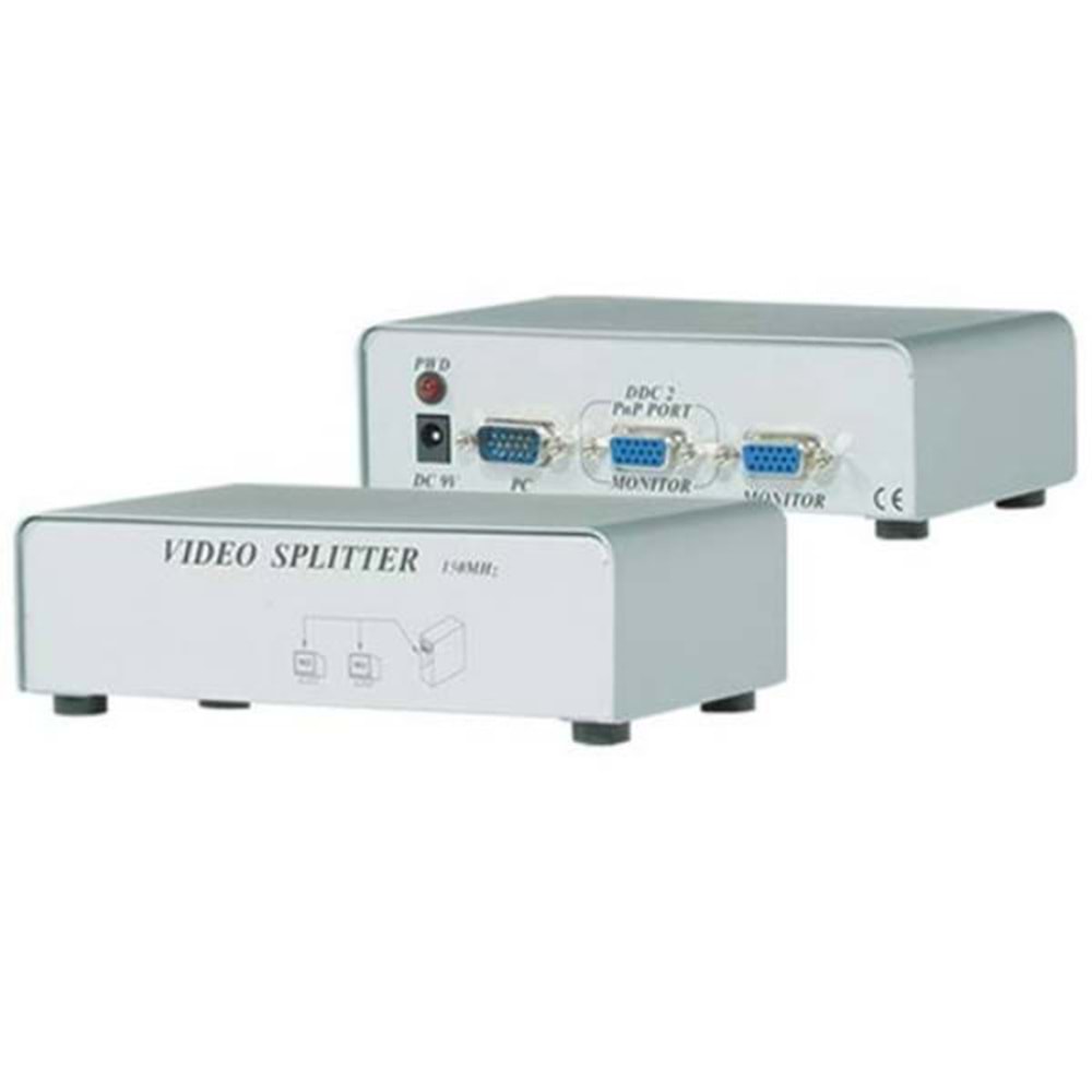 S-LINK 2port SL-2502 2x 15pin DSub 1920x1440 250mhz Vga,Video Splitter