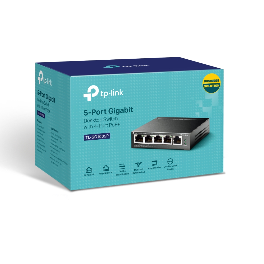 TP-LINK 5port 4port PoE 65w Gigabit Yönetilemez Switch TL-SG1005P