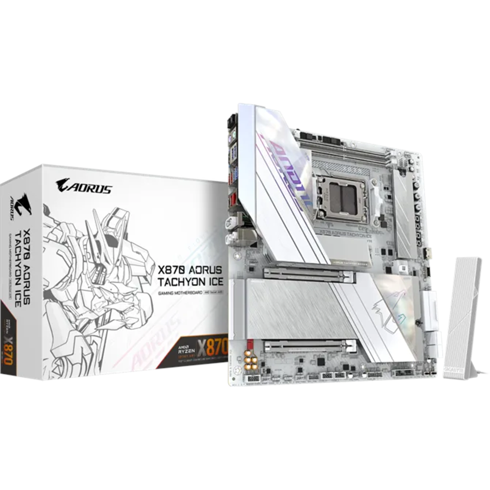 GIGABYTE X870 AORUS TACHYON ICE DDR5 HDMI-DP TYPEC PCIE 5.0 AM5 ATX BEYAZ