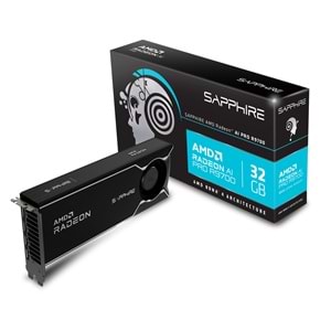 SAPPHIRE 32GB AI PRO R9700 32358-01-20G GDDR6 256bit 4X-DP PCIE 4.0 YAPAY ZEKA EKRAN KARTI