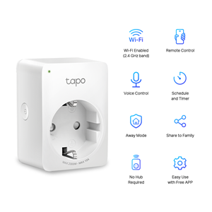 TP-LINK TAPO P100 Mını Wi-Fi Akıllı Priz 1-li paket