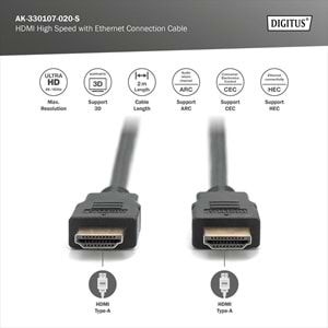 DIGITUS HDMI 4K Görüntü Kablosu 2m (AK-330107-020-S)