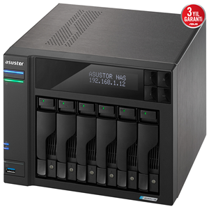 ASUSTOR AS6706T CELERON QC- 8 GB RAM- 6-diskli Nas Server (Disksiz)