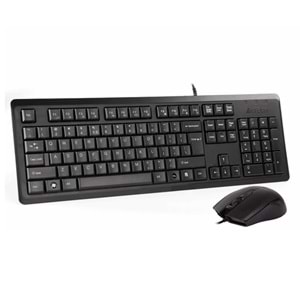A4TECH KR-9276 Kablolu USB Q Trk Siyah Klavye - Mouse Set