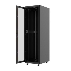AGER 26U 600x800mm Dikili Tip Siyah Kabinet Agena AG-VB26U6080S1 Cam Kapak