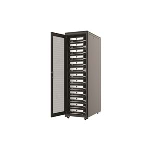 AGER 26U 800x800mm Dikili Tip Siyah Kabinet Vega AG-VB26U8080S1 Cam Kapak
