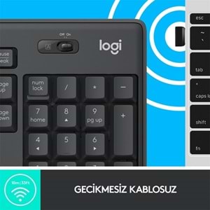 LOGITECH MK295 Kablosuz Q Trk Siyah Klavye - Mouse Set (920-009804)