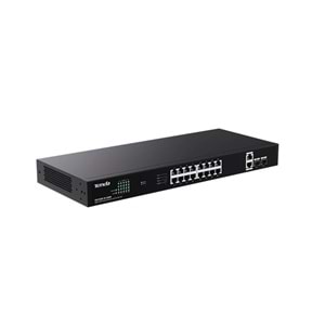 TENDA 16port PoE 250w 2-SFP 2-Uplink Gigabit Yönetilemez Switch TEG1120P-16-250W