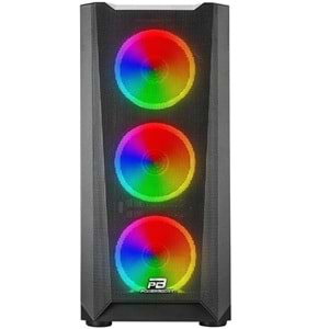 POWERBOOST VK-W001B Gaming Mid-Tower PC Kasası Siyah 360mm Soğutma Desteği