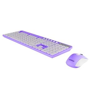 EVEREST KM-730 Kablosuz Q Trk Mor/Beyaz Klavye - Mouse Set