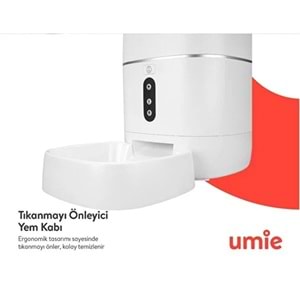 UMIE UM-PF2021A 6L Kapasiteli Sesli Mesaj Otomatik Yem Kabı Wifi+BT Tuya Destekli Kedi Köpek Besleyici