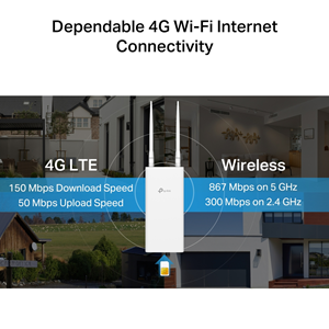 TP-LINK ARCHER MR402 OUTDOOR 4G LTE AC1200 Çift Bant Harici Access Point