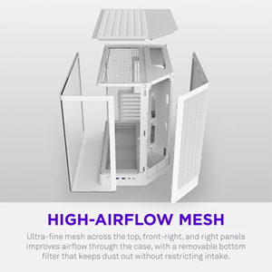 NZXT H6 RGB+ CC-H62FW-P1 Dual-Chamber Gaming Mid-Tower PC Kasası Beyaz