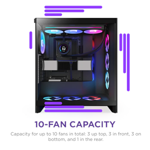NZXT H7 FLOW 2024 CM-H72FB-R1 RGB Gaming EATX PC Kasası