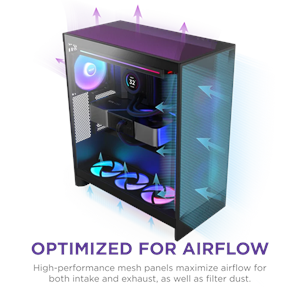 NZXT H7 FLOW 2024 CM-H72FB-R1 RGB Gaming EATX PC Kasası