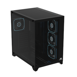 POWERBOOST 750W 80+ BRONZE PB-C9025B 4-RGB Fanlı SeaView Gaming Mid-Tower PC Kasası