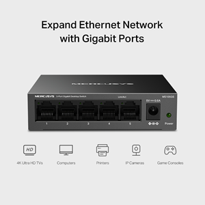 MERCUSY 5port Gigabit Yönetilemez Switch MS105GS