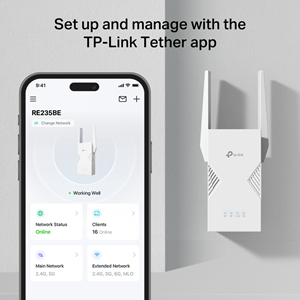 TP-LINK RE235BE WIFI7 BE3600 Çift Bant Menzil Genişletici Priz Tip