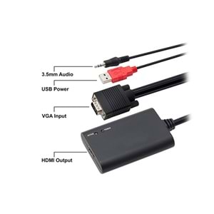 S-LINK SL-VHC20 0.15metre VGA- HDMI Çevirici Adaptör
