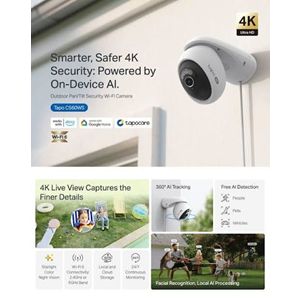 TP-LINK 8MP PTZ OutDoor Kablosuz Pan-Tilt IP Kamera Tapo Tapo C560WS
