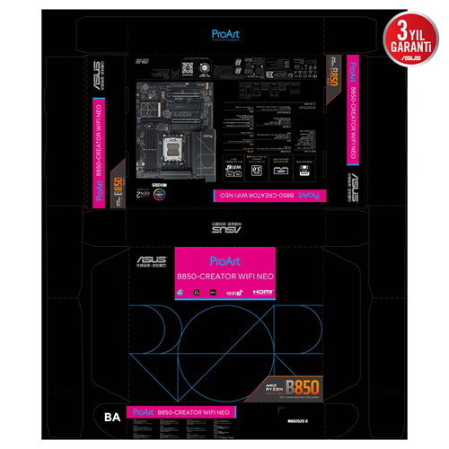 ASUS PROART B850-CREATOR WIFI NEO DDR5 HDMI DP PCI 5.0 AM5 ATX
