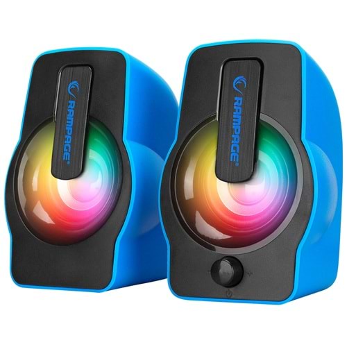RAMPAGE RMS-G7 Falsetto 1+1 USB Mavi 6w Hoparlör RGB Ledli