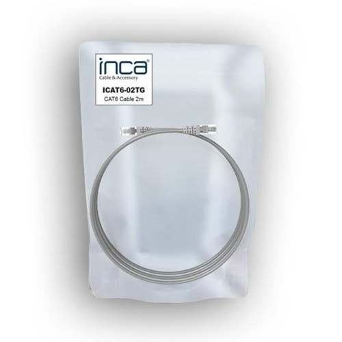 INCA 2metre CAT6 Utp ICAT6-02TG Gri Patch Kablo