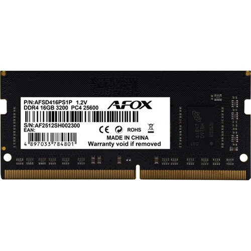 AFOX 16GB DDR4 3200MHZ CL22 NOTEBOOK BELLEK / VALUE AFSD416PS1P