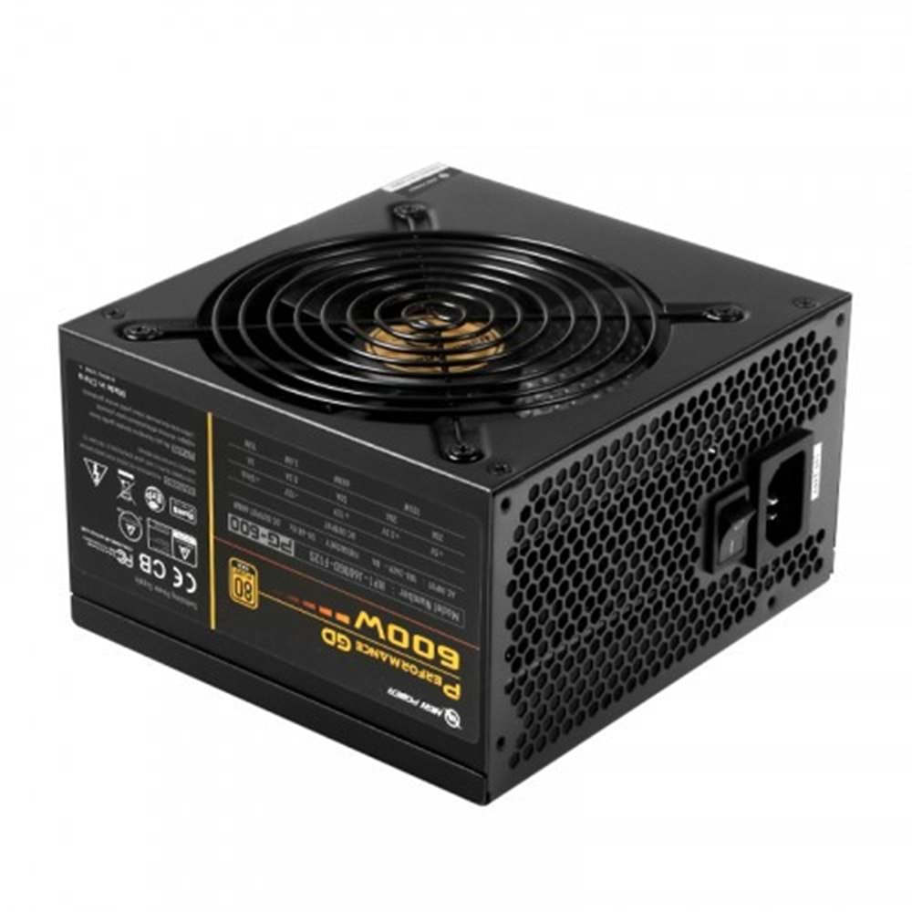 HIGH POWER 600W 80 GOLD HP1-J600GD-F12S 12cm Fanlı APFC Power Supply Kutu Açık (Outlet)