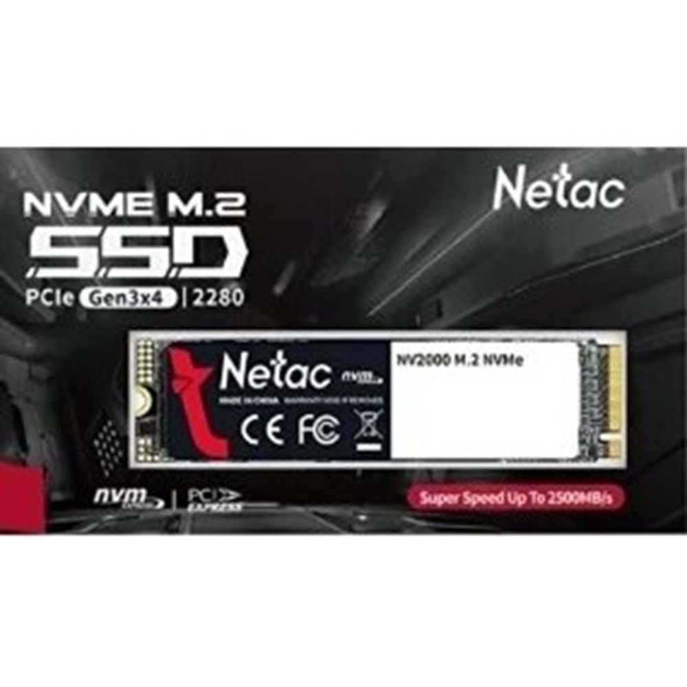 NETAC 256GB NV2000-256GB 2500- 1000MB/s M2 PCIe NVMe Gen3 Disk