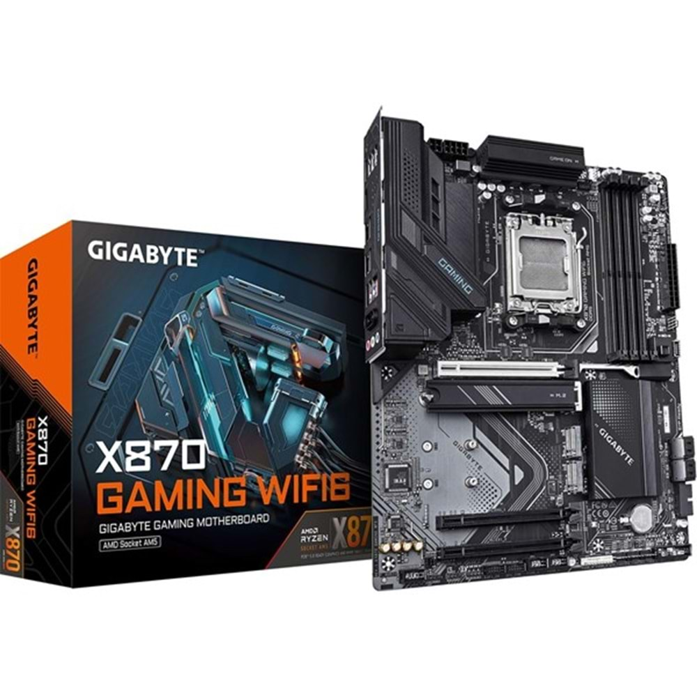 GIGABYTE X870 GAMING WIFI-6 DDR5 HDMI DP PCIe 16X v5.0 AM5 ATX