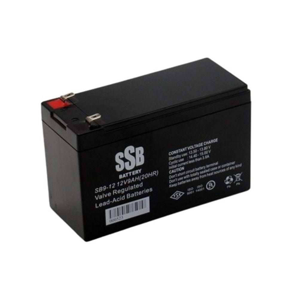 SSB 12v 9amper SB-12 Kuru Tip Akü TSE Belgeli