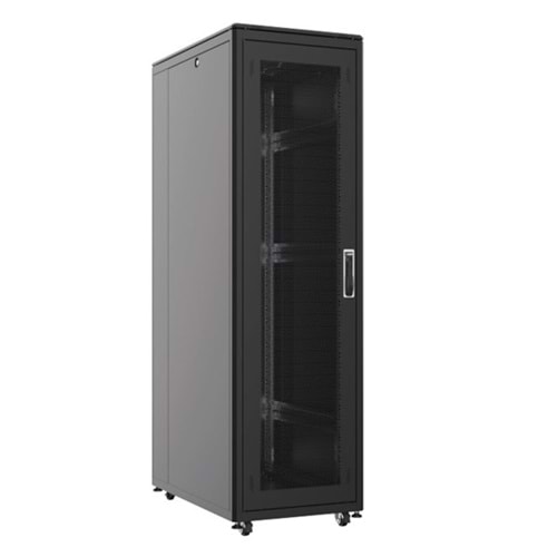 AGER 22u + 2li Fan 600x800mm Dikili Tip Siyah Kabinet Vega AG-VB22U6080S1 Cam Kapak