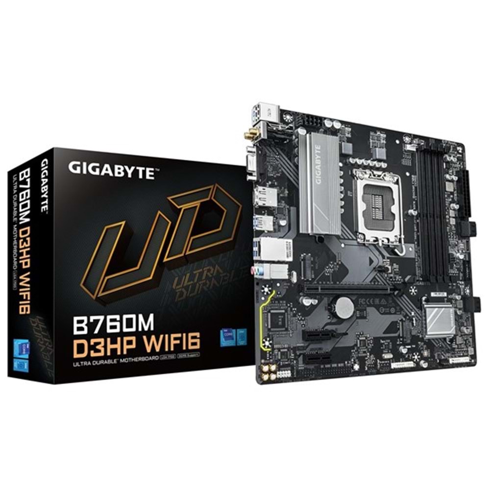 GIGABYTE B760M D3HP WIFI6 DDR5 HDMI DP PCIE 4.0 1700p mATX