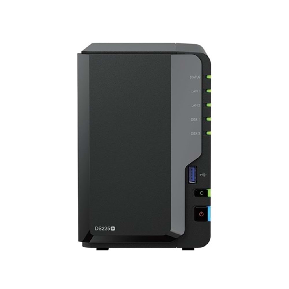 SYNOLOGY DS225 PLUS CELERON QC- 2GB RAM- 2-diskli Nas Server (Disksiz)