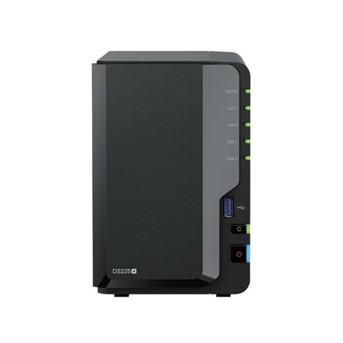 SYNOLOGY DS225 PLUS CELERON QC- 2GB RAM- 2-diskli Nas Server (Disksiz)