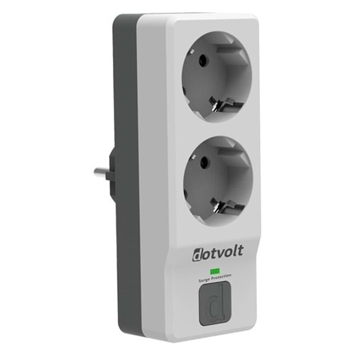 DOTVOLT 2-li Surge Hunter 350 Joules Akım Koruma Prizi 1.5metre Siyah