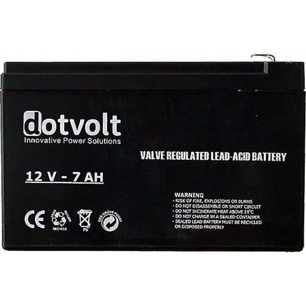 DOTVOLT 12v 7amper SC7-12 Kuru Tip Alarm Aküsü